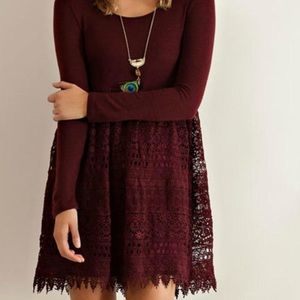 Maroon long sleeve dress